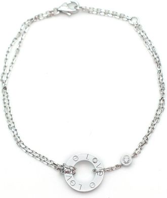 Cartier White Gold and Diamond LOVE Chain Bracelet