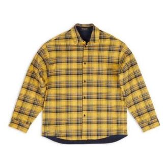 Balenciaga Reversible Oversized Check Overshirt Yellow Blue 720105TNM277660