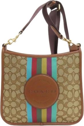 Coach Pre-owned Cross Body Bags, female, Multicolor, Size: ONE SIZE Pre-owned Canvas Shoulder Bag