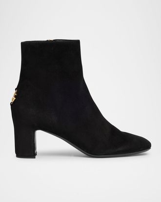 Dolce & Gabbana Suede Block-Heel Ankle Booties