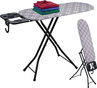 Relaxdays Tabla De Planchar Y Vapor Relaxdays Para Planchas Y Alisadores, 109,5 X 35 Cm, Estaci&oacute;n Plegable De Planchado, Gris