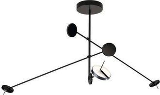 Leds - C4 Grok Invisible - L&aacute;mpara Colgante Led Para Techo, Negro Mate, Atenuaci&oacute;n Por Corte De Fase 2295lm 2700k