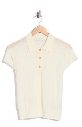 Vince Short Sleeve Wool Blend Polo Sweater in Off White at Nordstrom Rack, Size X-Small