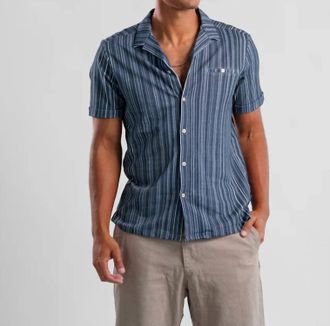 Stone Rose Twilight Vintage Pinstripe Shirt In Navy