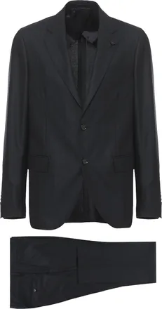Lardini Blue Pinstriped Tailored Wool Suit