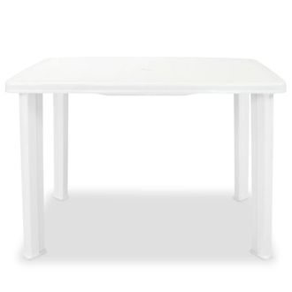 Berkfield Home Garden Table White 101x68x72 cm Plastic | Size: 101 x 68 x 72 cm