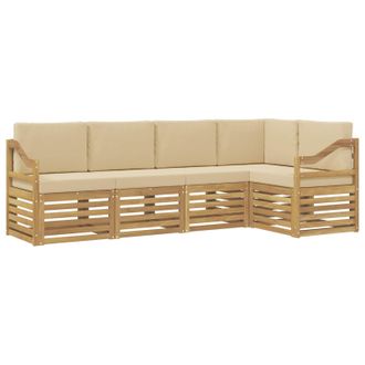 vidaXL Conjunto De Sof&aacute;s De Exterior 5 Pcs Y Beige 245 X 126,5 X 73 Cm Vidaxl