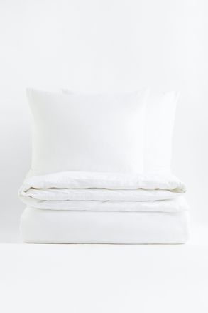 H&M Baumwollbettw&auml;sche f&uuml;r Doppel- und Kingsize-Betten - Weiss