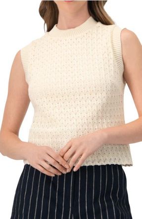 Ivonne Sleeveless Knitted Top in Natural at Nordstrom, Size 14