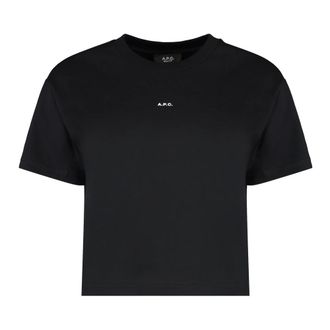 A.P.C. T-Shirts, female, Black, S, Cotton crew-neck T-shirt