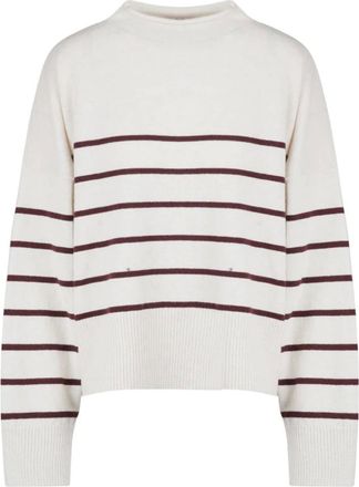 8pm Round-neck Knitwear, female, Beige, XS, Maglia Anne a righe