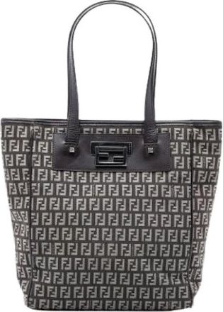 Fendi Pre-owned Tote Bags, female, Brown, Size: ONE SIZE Pre-owned Canvas Tote