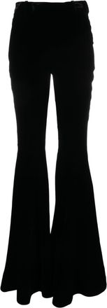 Saint Laurent high-waisted flared trousers - women - Spandex/Elastane/Viscose - 38 - Black