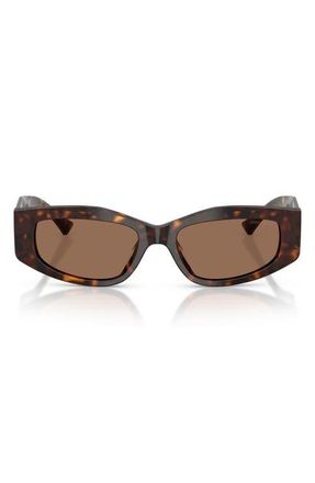 Jimmy Choo London 53mm Irregular Sunglasses in Havana /Dark Brown at Nordstrom