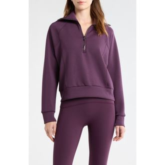 Spanx AirEssentials Half Zip Sweatshirt in Blackberry at Nordstrom, Size X-Small