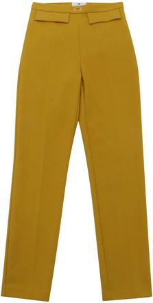 Elisabetta Franchi Pa-077-51E2 Slim Broeken - Dames - Straight fit broeken - Geel - XS - Polyester - Broeken