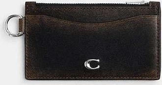 Coach Zip Card Case In Loved Leather