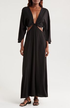 Boamar Avalon Cutout Cover-Up Maxi Dress in Black at Nordstrom, Size X-Large