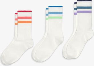 primary Tonal Ringer Athletic Sock 3-Pack in Tonal Rainbow Mix at Nordstrom, Size Large