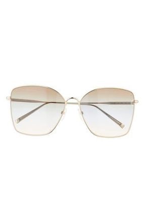 Longchamp Roseau 60mm Gradient Square Sunglasses in Gold/Green/Azure/Camel at Nordstrom Rack