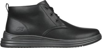 Skechers Stijlvolle Yermo Schoenen voor Mannen - Heren - Veterlaarzen - Zwart - 42 EU - Leer - Schoenen