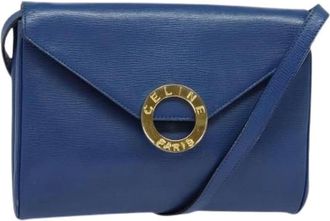 Celine Pre-owned Cross Body Bags, female, Blue, Size: ONE SIZE Pre-owned Leather Cross Body Bag