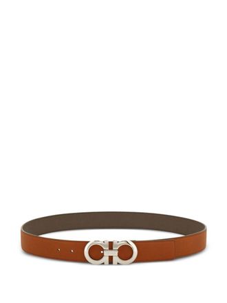 Ferragamo Brown Logo Buckle Reversible Belt