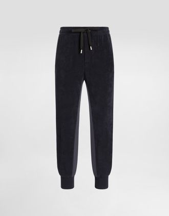 Dolce & Gabbana Cotton Terry Trousers - Man Pants And Shorts Blue 46