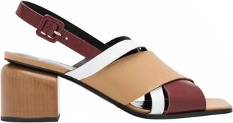 Pierre Hardy Womens Alpha Cross Sandal In Burgundy Cappucino White