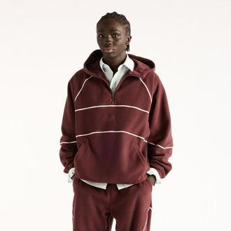 New Balance Uomo Trackside Polar Fleece Hoodie in Marrone, Poly Fleece, Taglia XL