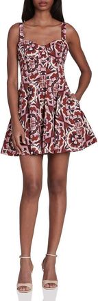 Avec Les Filles Corset Sweetheart Minidress in Casablanca Mosaic at Nordstrom Rack, Size 14