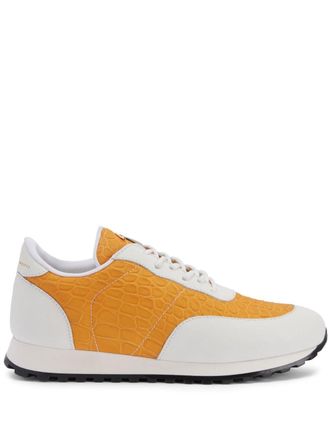 Giuseppe Zanotti Jimi Running lace-up low-top sneakers - men - Leather/Rubber/Fabric - 39 - Orange