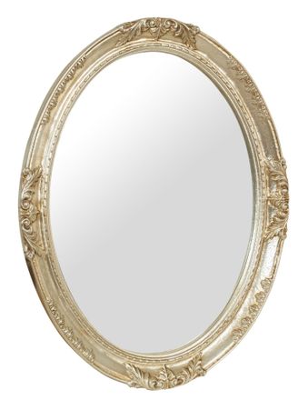 Biscottini International Espejo De Pared De Madera Acabado En Plata Antigua Hecho En Italia