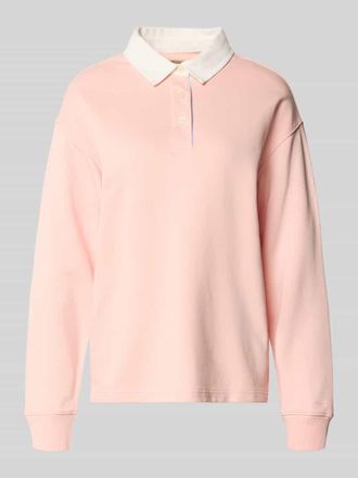 GANT Longsleeve mit Polokragen und kurzer Knopfleiste in Rosa, Gr&ouml;&szlig;e XXL