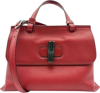 Gucci Pre-owned Bamboo Handtas - Dames - Vintage Handtas - Rood - ONE Size - Leer - Vintage