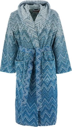 Missoni Home Stone Badjas - unisex - Badjassen - Blauw - XL - Katoen - Nachtkleding