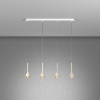Top-Light Top-light - Lampadario Moderno Aygo Metallo Bianco e Sabbia 4 Luci Gu10
