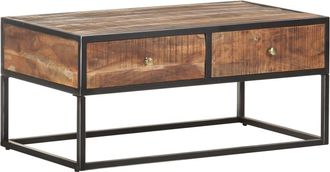 vidaXL Mesa De Centro De Madera De Acacia Rugosa 90x50x40 Cm Vidaxl