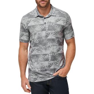 Travis Mathew Sign Here Leaf Print Piqu&eacute; Polo in Heather Light Grey at Nordstrom Rack, Size Xxx-Large