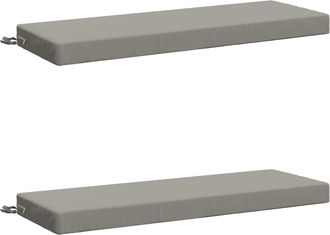 vidaXL Cojines Para Banco De 2 Piezas Soest 2 Uds. 100% Poli&eacute;ster Gris Vidaxl