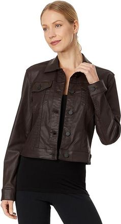 Kut from the Kloth Julia Crop Jacket W/Drop Shoulder-Regular Wstbnd Womens Jacket Chocolate : XS, Denim/Lycra/Modal