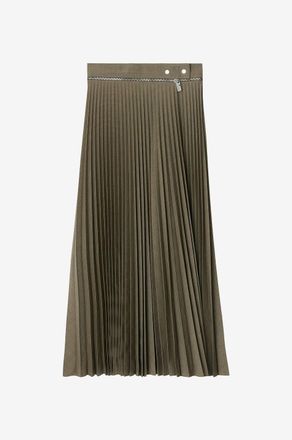 Burberry Plissierter Midi-Wickelrock aus Wolle mit Reissverschluss