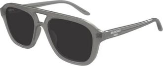 Balenciaga Aviator Zonnebril - Heren - Zonnebrillen - Grijs - 55 MM - Accessoires
