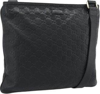 Gucci Pre-owned GG Canvas Shoulder Bag - unisex - Vintage Schoudertas - Zwart - ONE Size - Leer - Vintage