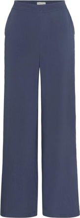 Part Two Elastische Taille Wijde Pijp Broek Oceana - Dames - Wijde Broeken - Blauw - L - Broeken