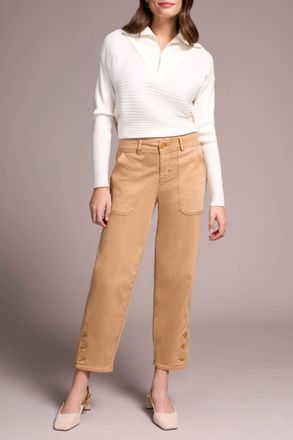 Tribal Stretch Twill Barrel Leg Ankle Pants In Icelatte-3265