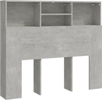 vidaXL Headboard Cabinet Concrete Grey 120x19x103.5 cm Vidaxl