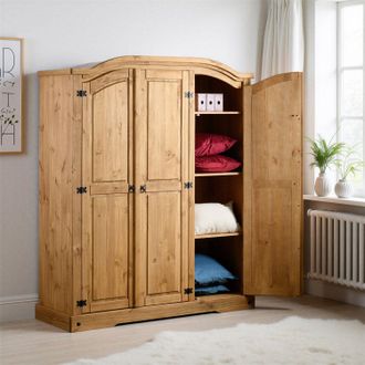 Seconique Corona 3 Door Wardrobe in Natural