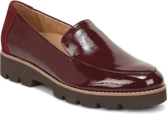 Vionic Kensley Loafer Womens US 7.5 Red Patent Leather Slip-On Shoes KHD2678