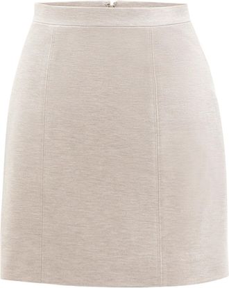 Saiid Kobeisy Ivory Fitted Short Tailored Skirt